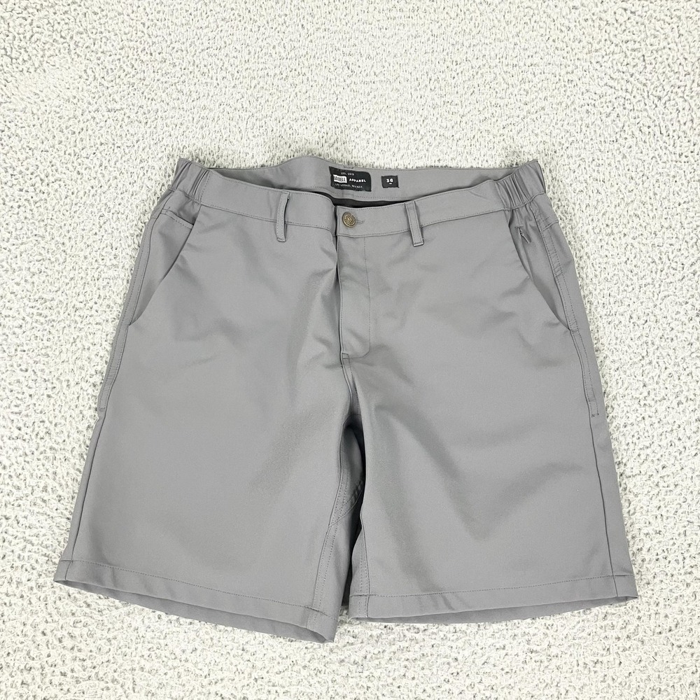 Barbell Apparel Shorts Mens 36 Gray 9" Stretch Microfiber‎ Chino Casual
